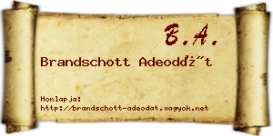 Brandschott Adeodát névjegykártya